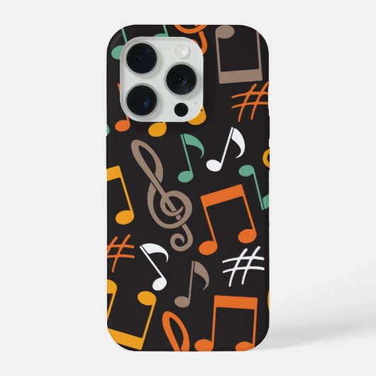Muzieknoot patroon iPhone hoesje (Achterkant)