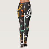 Muzieknoot patroon leggings (Achterkant)