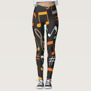 Muzieknoot patroon leggings