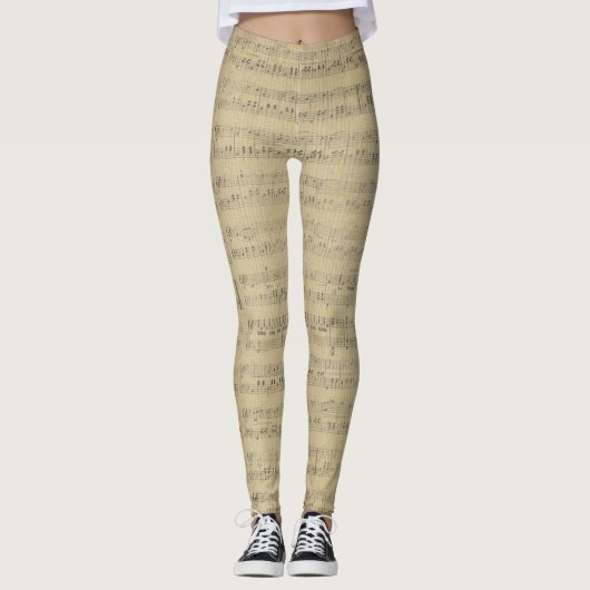  muzieknoot Patroonmuzikant Leggings (Voorkant)