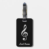 Muzieknoot Persoonlijk Bagagelabel - Zwart (Achterkant verticaal)