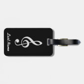 Muzieknoot Persoonlijk Bagagelabel - Zwart (Achterkant horizontaal)