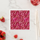 Muzieknoot print - bordeauxrood, multi servet (Insitu)
