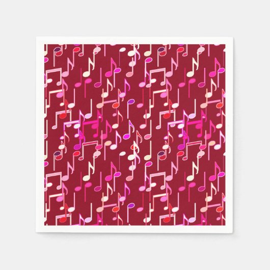 Muzieknoot print - bordeauxrood, multi servet (Voorkant)