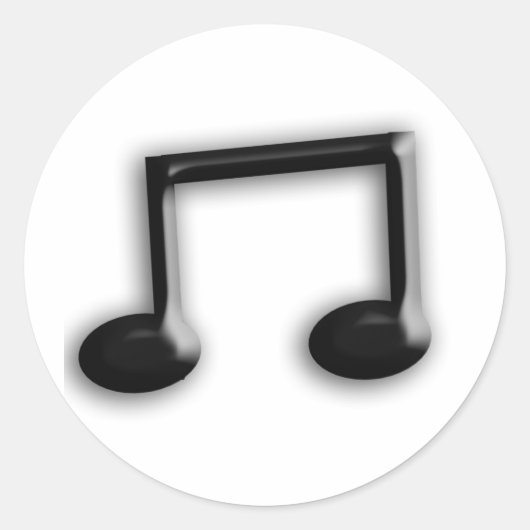 Muzieknoot Ronde Sticker (Voorkant)