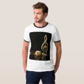 Muzieknoot Roos T-shirt (Voorkant volledig)