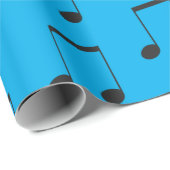 Muzieknoot Simpel Blauw Zwart Cadeaupapier (Rol Hoek)
