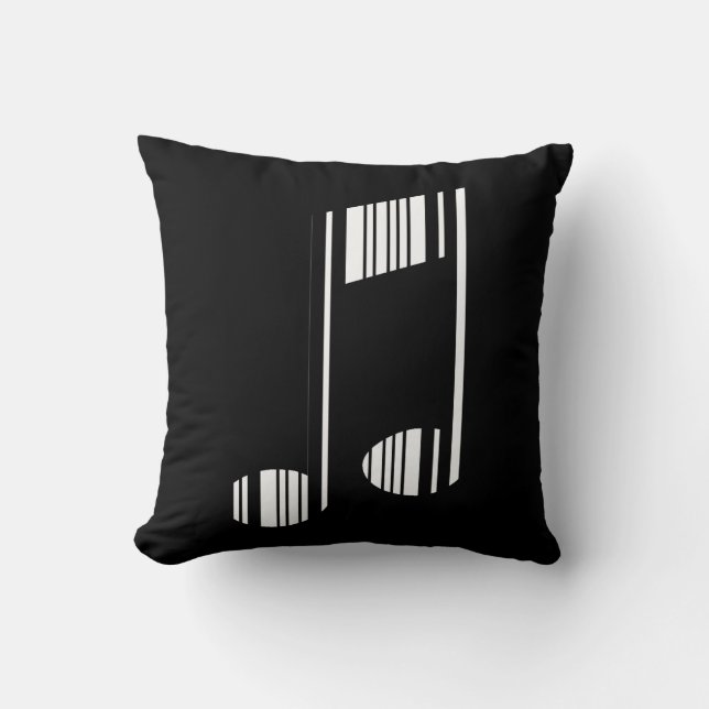 MUZIEKNOOT STAAFCODE Muziektype Barcodepatroon Kussen (Voorkant)