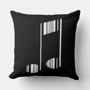 MUZIEKNOOT STAAFCODE Muzikale Barcode Patroon Kussen