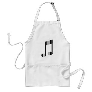 MUZIEKNOOT STAAFCODE Muzikale Barcode Patroon Standaard Schort