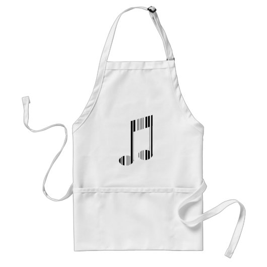 MUZIEKNOOT STAAFCODE Muzikale Barcode Patroon Standaard Schort (Voorkant)