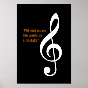muzieknoot treble gclef decor poster