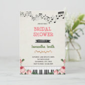 Muzieknoot uitnodiging voor bruidsfeest (Staand voorkant)