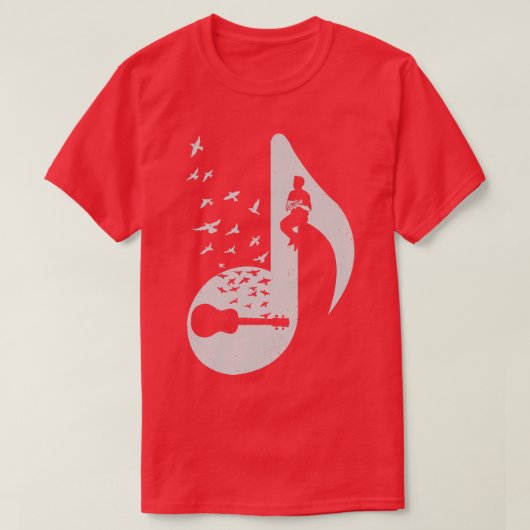 Muzieknoot Ukulele T-shirt (Design voorkant)