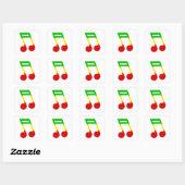 muzieknoot van rasta vierkante sticker (Vel)