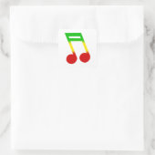 muzieknoot van rasta vierkante sticker (Tas)