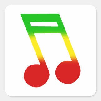 muzieknoot van rasta vierkante sticker
