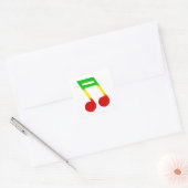 muzieknoot van rasta vierkante sticker (Envelop)