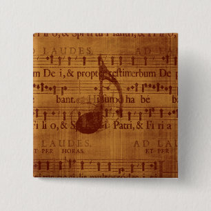 Muzieknoot Vierkante Button 5,1 Cm