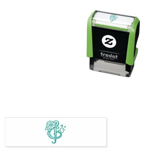 Muzieknoot vogel  zelfinktende stempel (In situ)