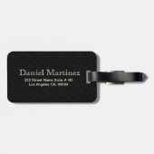 Muzieknoot: witte diamanten over zwart bagagelabel (Achterkant horizontaal)