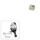 Muzieknoot Zingende Vogel Lied Bedrijfsnaam Rubberstempel (Gestempeld)