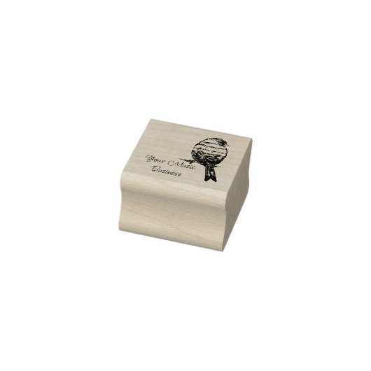 Muzieknoot Zingende Vogel Lied Bedrijfsnaam Rubberstempel (Stempel)