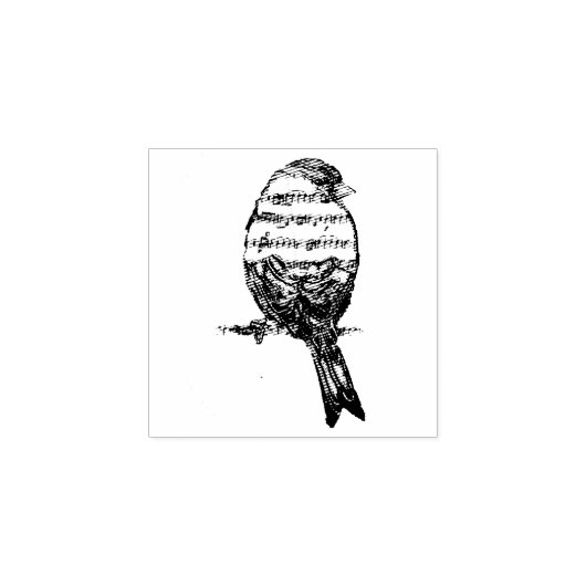 Muzieknoot Zingende Vogel Lied Rubberstempel (Afrduk)