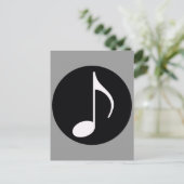 muzieknoot ~ zwart briefkaart (Staand voorkant)