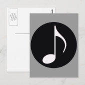 muzieknoot ~ zwart briefkaart (Voorkant / Achterkant)