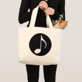 muzieknoot ~ zwart grote tote bag (Voorkant (product))