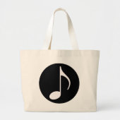muzieknoot ~ zwart grote tote bag (Voorkant)