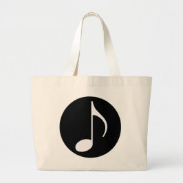 muzieknoot ~ zwart grote tote bag