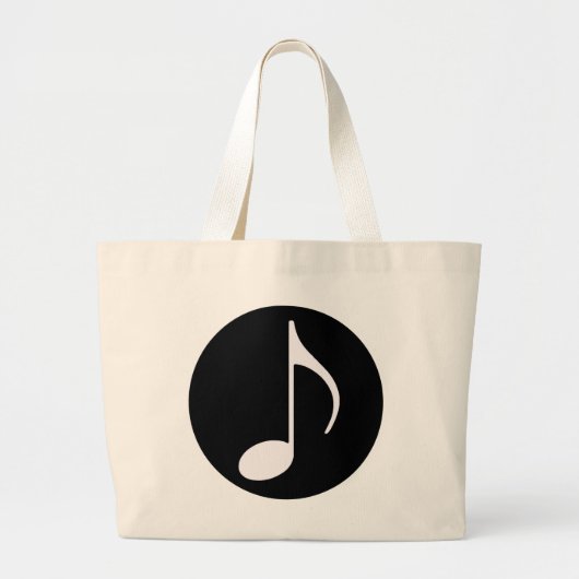 muzieknoot ~ zwart grote tote bag (Voorkant)