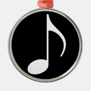 muzieknoot ~ zwart metalen ornament
