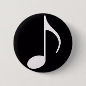Muzieknoot ~ Zwart Ronde Button 5,7 Cm (Voorkant)