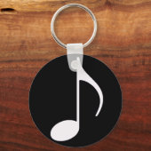 muzieknoot ~ zwart sleutelhanger (Voorkant)