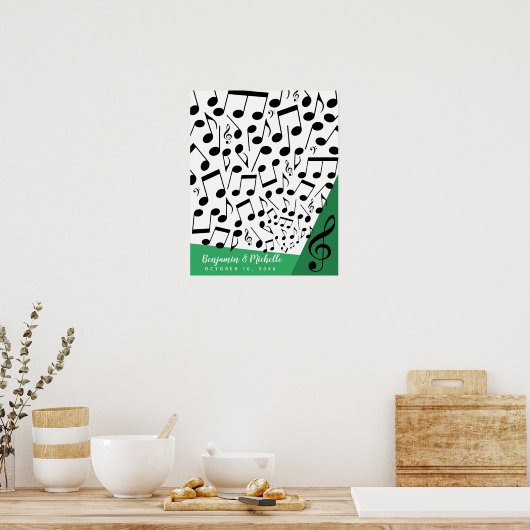 Muzieknootjes Gastboek Poster - 50 Plaatsen (Keuken)