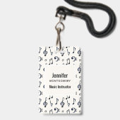 Muzieknootjes patroon badge (Voorzijde met lanyard)