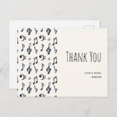 Muzieknootjes Patroon Bedankt Briefkaart (Voorkant / Achterkant)