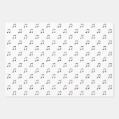 Muzieknootpatroon Zwart En Wit Morsig Inpakpapier Vel (Voorkant)
