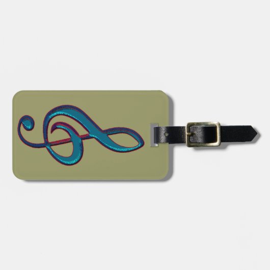 muzieknot bagagelabel (Voorkant horizontaal)