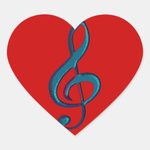 muzieknot hart sticker