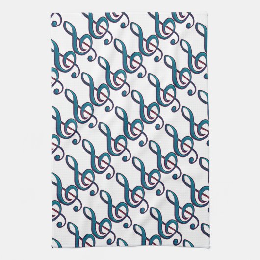 muzieknot theedoek (Verticaal)