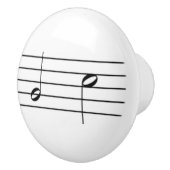 Muzieknotatie - halve notities of minima keramische knop (Rechts)