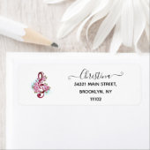 Muzieknotatie in vioolsleutel met Sakura bloemen Etiket (Insitu)