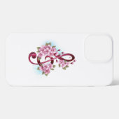 Muzieknotatie in vioolsleutel met Sakura bloemen iPhone Hoesje (Achterkant horizontaal)