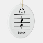 Muzieknotatie Rest met Hush Keramisch Ornament (Rechts)