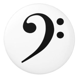 Muzieknotatie Symbool Zwarte Bassleutel Keramische Knop