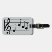 Muzieknotatie treble cleard en personeel bagagelabel (Voorkant horizontaal)